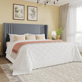 SHA CERLIN Full Size Velvet Upholstered Platform Bed Frame by SHACERLIN