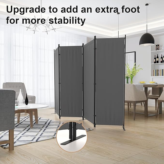 Room Divider, 4 Panel Folding Privacy Screen, 88” Portable Separating - Image 4