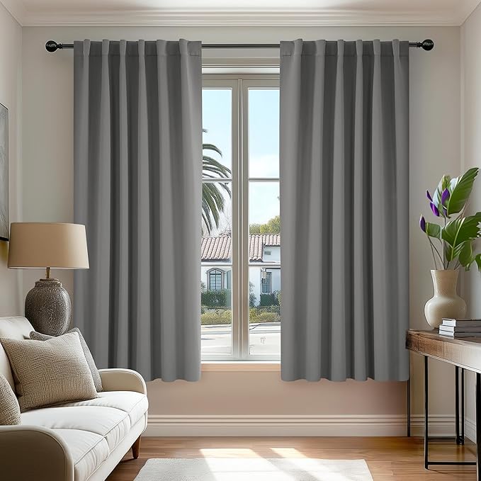 Deconovo Blackout Curtains, Thermal Insulated, W52 x L54 2 Panels, Back Tab by Deconovo