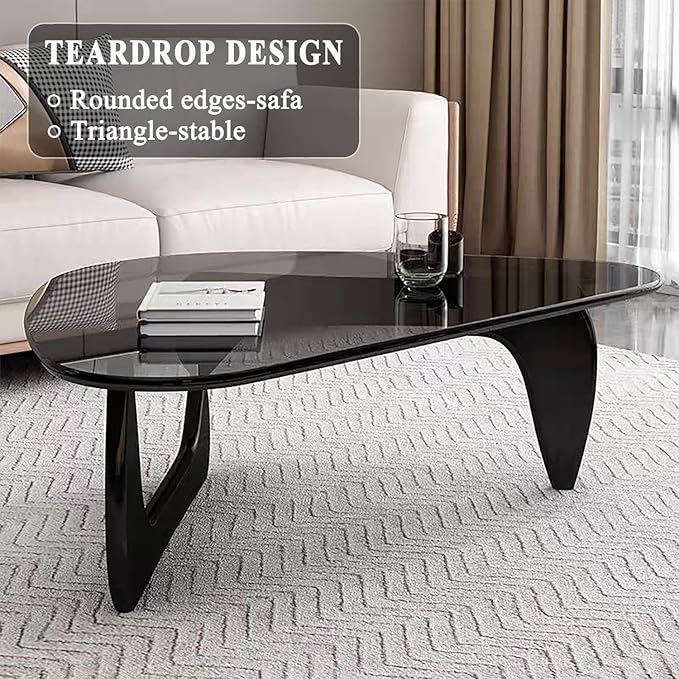Modern Glass Coffee Table for Living Room, Mid Century Coffee Table, Small - Image 5
