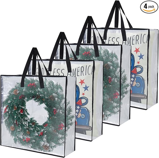 4-Pack Clear Heavy Duty Moving Bags and Storage Bags, 25 Gallon Large Moving by Unknown