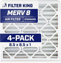 Filter King 8.5x8.5x1 Air Filter | 4-PACK | MERV 8 HVAC Pleated A/C Furnace by FilterKing