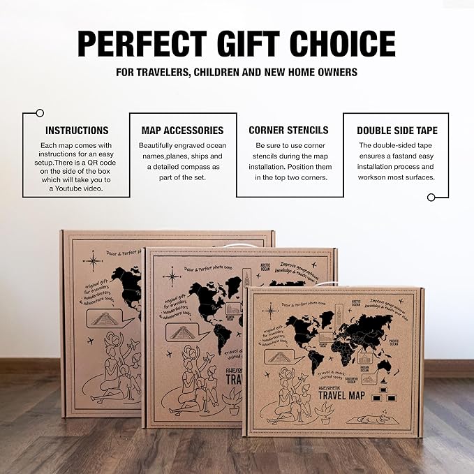Handmade 3D Wood World Map Wall Art Large Wall Decor Track Your World Travels - Image 6
