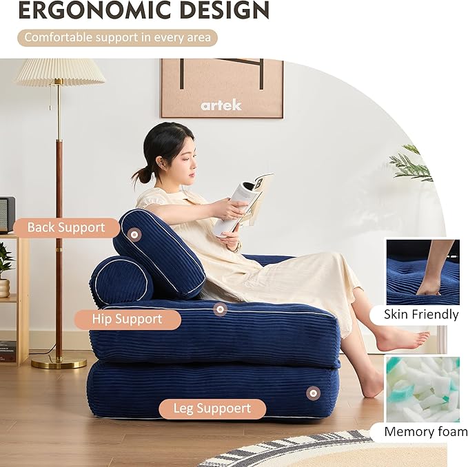 Plus Futon Sofa Bed for Small Spaces, Floor Couch - Image 6