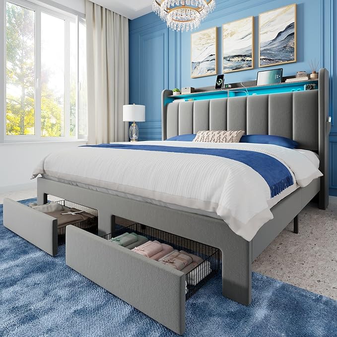 Allewie Velvet Vertical Tufted Full Size Upholstered Platform Bed Frame by Allewie