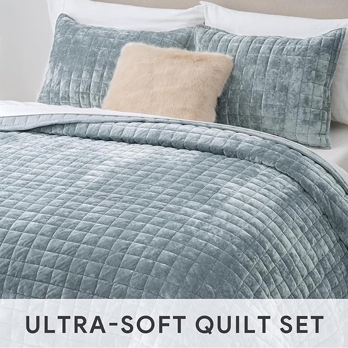 RECYCO Luxury Velvet Quilt Set Twin/Twin XL Size Bedding Sets, Ultra Soft - Image 3