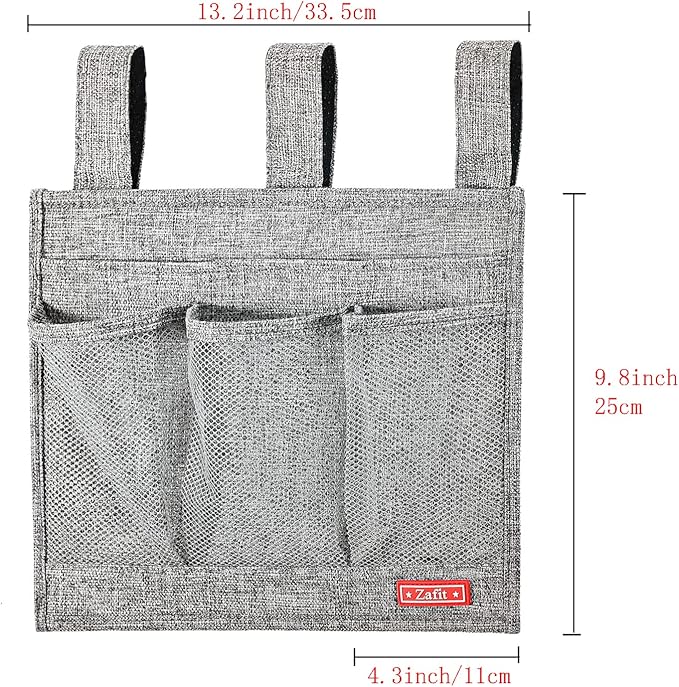 Zafit Linen Bedside Caddy, Bedside Storage Organizer - Image 3