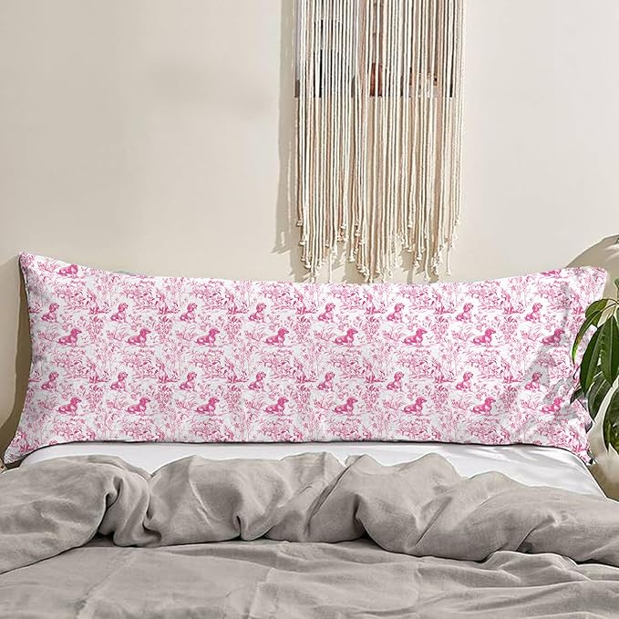 Pink Chinoiserie Dachshund Dog 20x54 Body Pillow Cover - Image 4