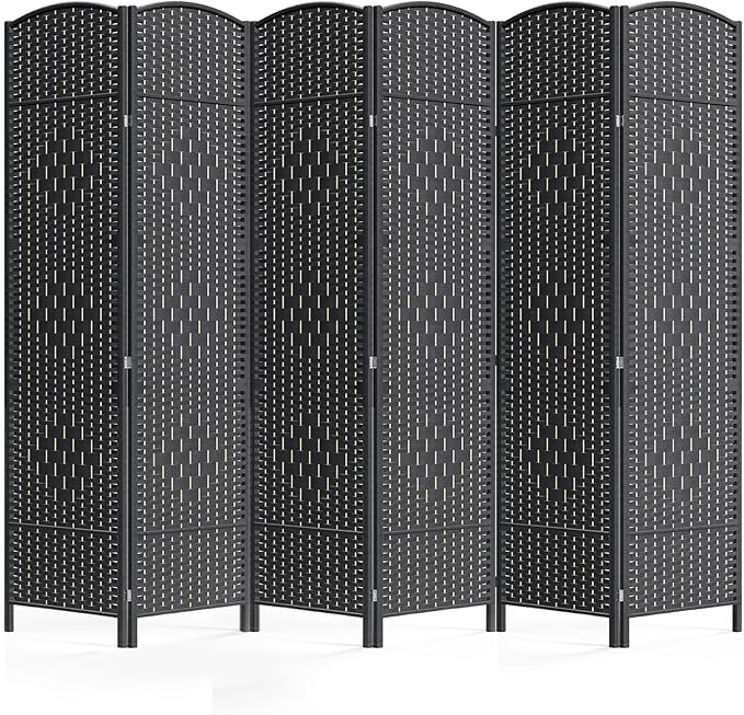 6 Panel Room Divider, 6Ft Folding Privacy Screen, Tall by cocosica