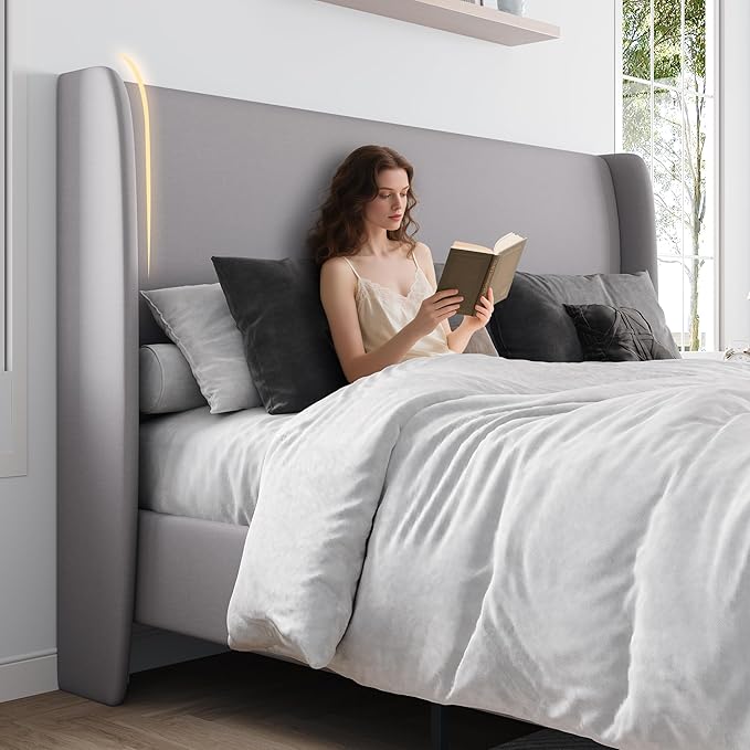 Jocisland King Upholstered Platform Bed Frame - Image 3