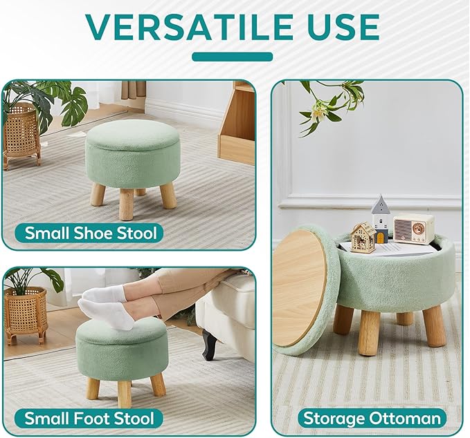 FIMIVIBI Small Foot Stool Ottoman - Image 5