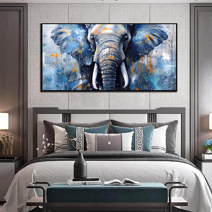 Elephant Wall Art for Living Room, Animal Canvas Wall-Decor for Bedroom - Image 3