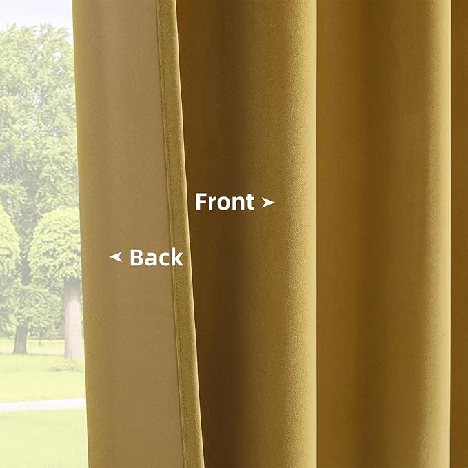 Joydeco Brown Velvet Curtains 108 inch Length 2 Panels, Luxury Blackout Rod - Image 4