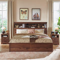 ACCOHOHO King Bed Frame with 52" Tall Headboard and 4 Drawers, LED Light by ACCOHOHO