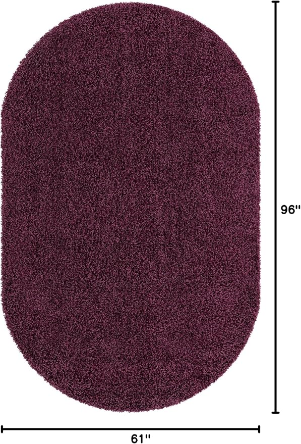 Unique Loom Solid Shag Collection Area Rug - Image 2