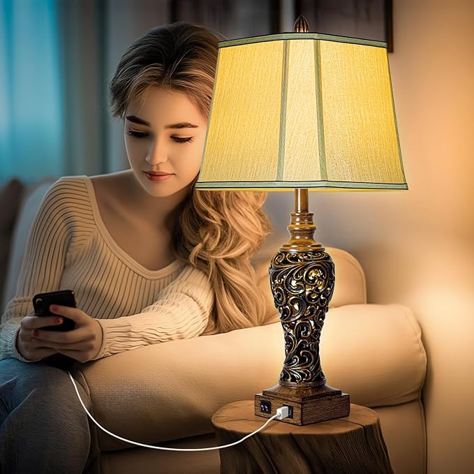 28.5'' Tall Farmhouse Vintage Table Lamp Set of 2 - Image 7