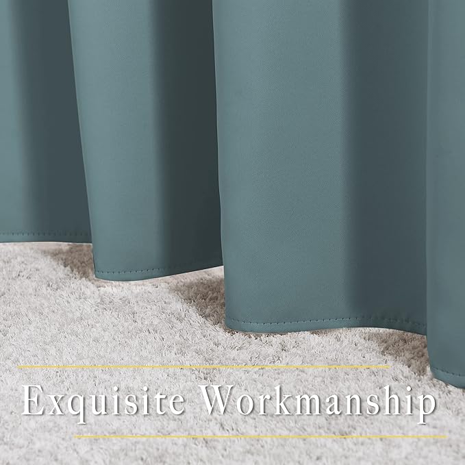 NICETOWN Greyish Blue Kitchen Window Curtains Over Sink - Image 6