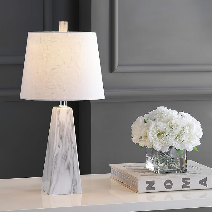 JONATHAN Y JYL1037A 20.5" Modern White Marble Table Lamp, Contemporary - Image 2