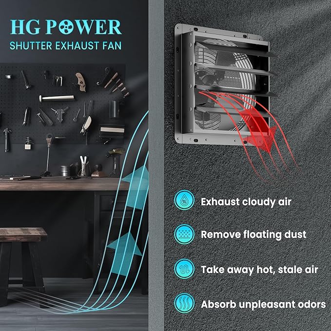 HG Power 10 Inch Shutter Exhaust Fan - Image 6