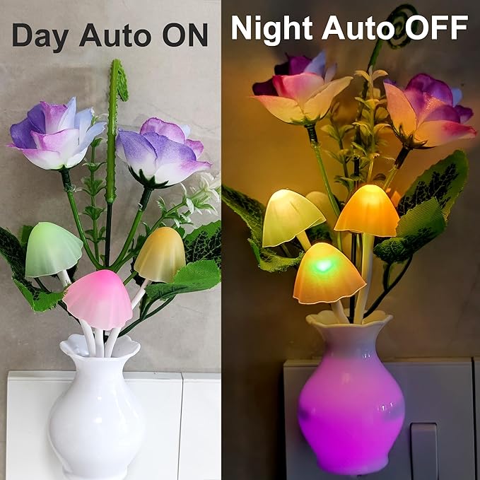 AUSAYE 2Pack Led Night Light Plug in Sensor Light, Energy Saving Lamp Dream - Image 2