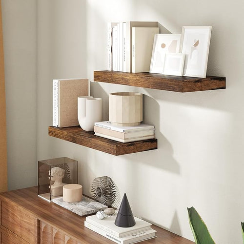 24 Inch Floating Shelves for Wall, 8 Inch Deep Floating Shelf for Storage & - Image 2