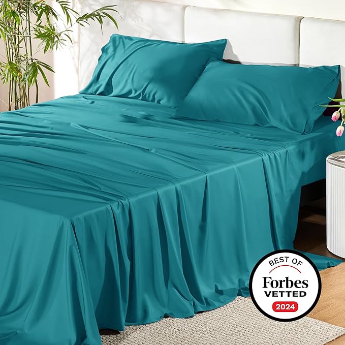 Bedsure California King Sheet Sets, Cooling Sheets, Rayon Derived from Bamboo - Image 6
