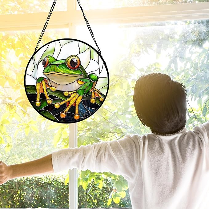 DASTOLL Stained Glass Window Hanging, and Mom 11.8x11.8 in - Image 4