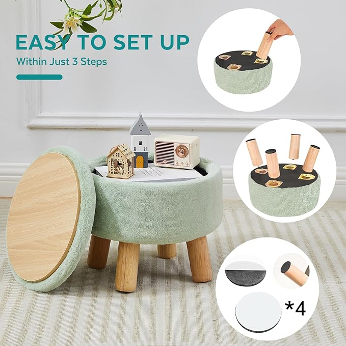 FIMIVIBI Small Foot Stool Ottoman - Image 4