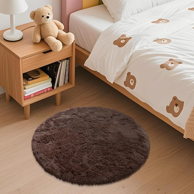 OLANLY Coffee Round Rugs for Bedroom - Image 2