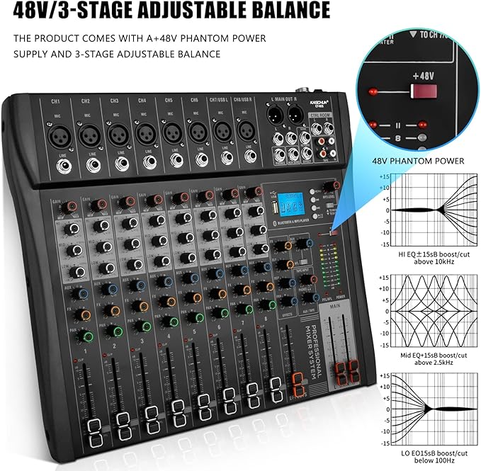 8 Channel Professional Audio Mixer - Image 6
