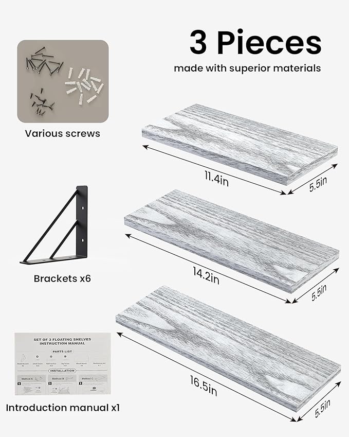 BAYKA Wall Shelves for Bedroom Decor, Floating Wall Shelves for Living Room - Image 8