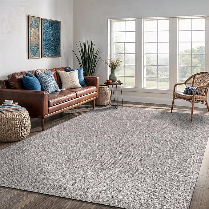 Easy Jute Rug 8x10 Indoor Outdoor Natural Rugs Solid Fiber Rug Woven Area Rug - Image 4