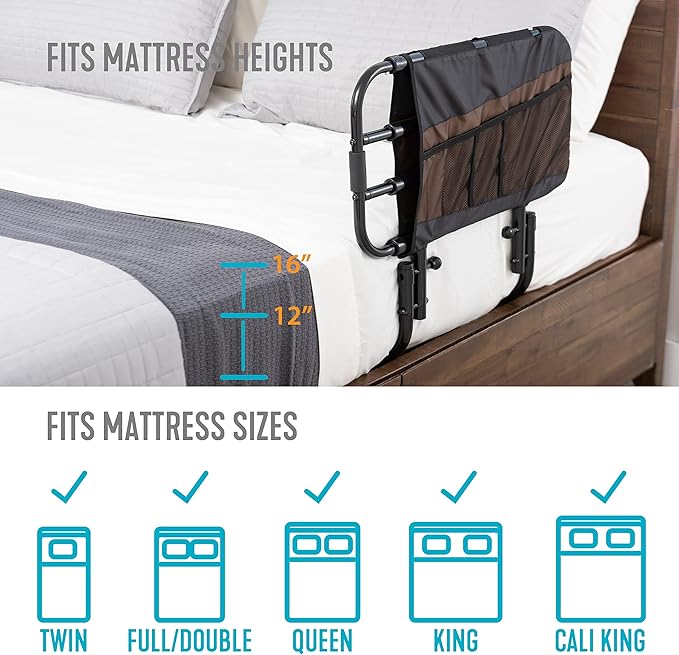 Stander EZ Adjust Bed Rail, Adjustable Senior Bedrail and Safety Assist Railing - Image 4