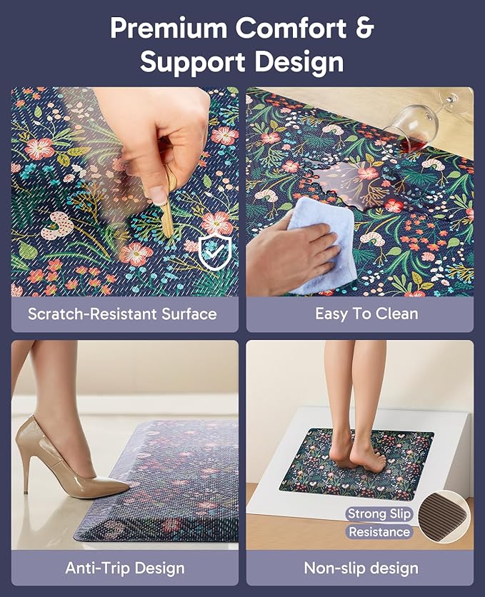 Ophanie Kitchen Mats for Floor, 3/4 inch Thick, 20x32 Anti Fatigue Cushioned Mat - Image 5