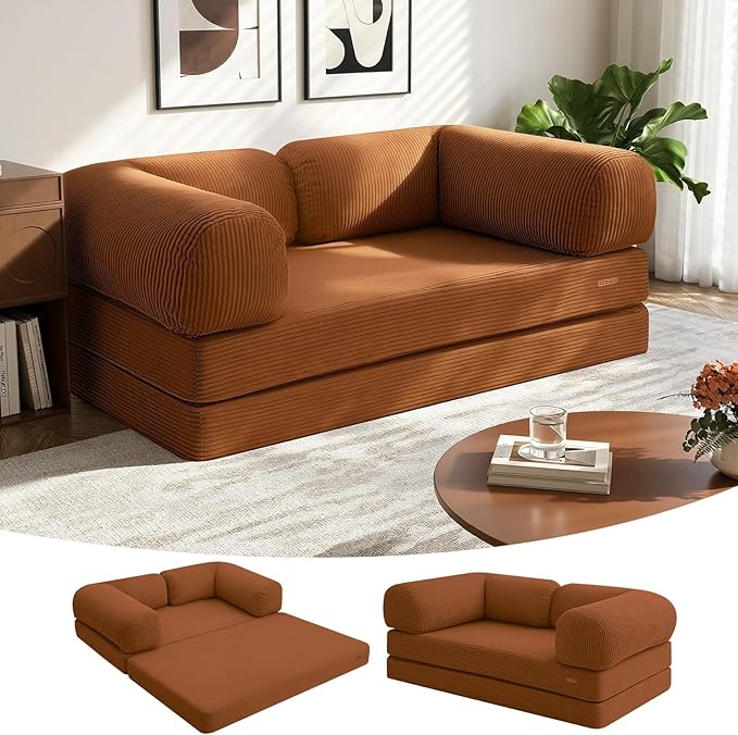 COMAX Futon Sofa Bed, 4-in-1 Floor Foldable Sofa Couch Bed Queen by COMAX