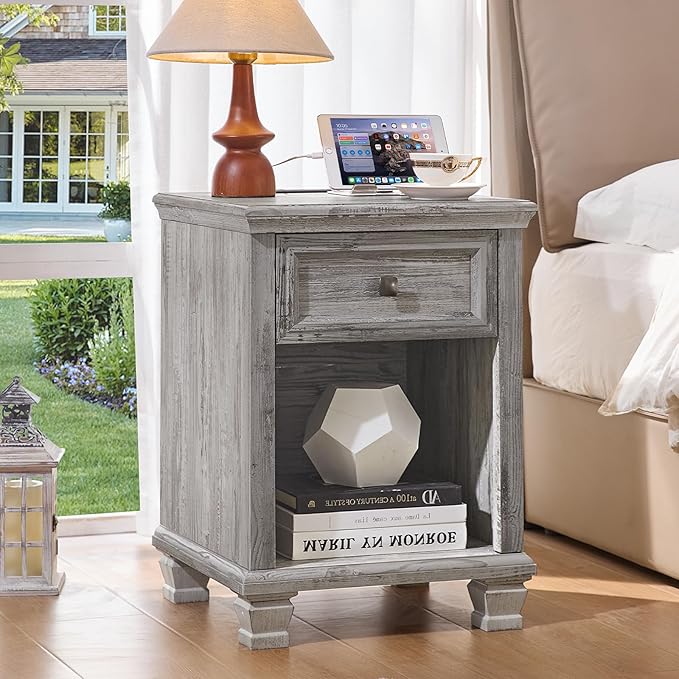SAVOR LIFE Farmhouse End Tables Living Room by SAVORLIFEFurniture