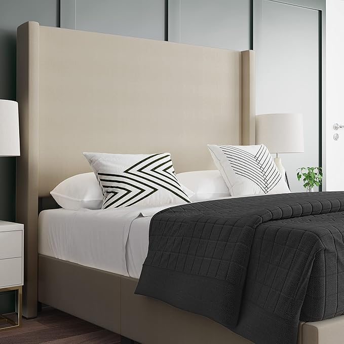EMMA + OLIVER Nora Full Size Faux Linen Upholstered Platform Bed - Image 6