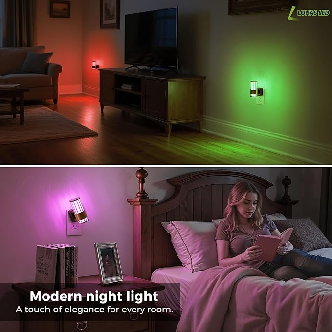 L LOHAS LED Night Light, Night Lights Plug into Wall, 10-Color RGB Change - Image 7