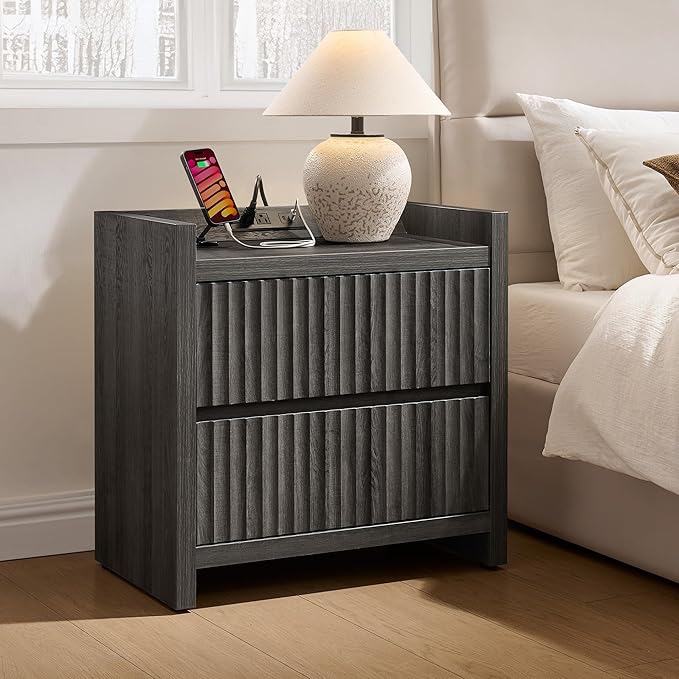SICOTAS Night Stand Set of 2-Fluted Nightstands - Image 7