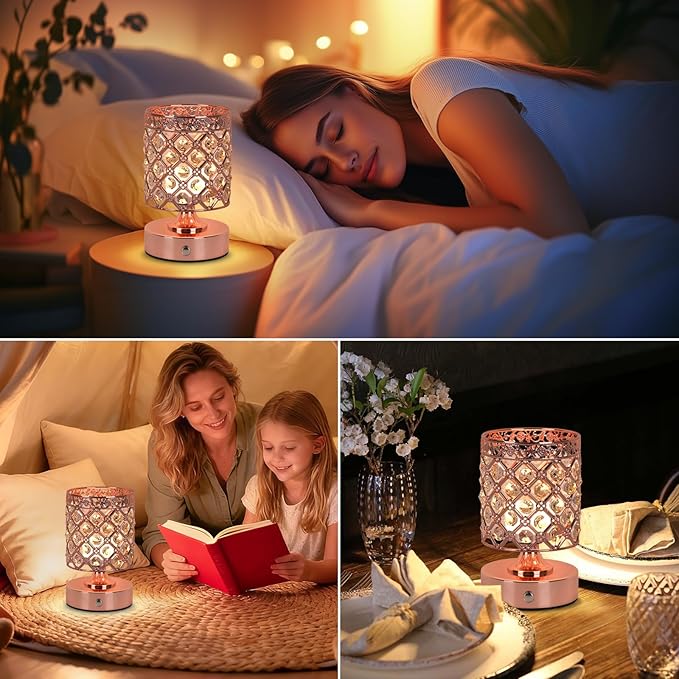 TOBUSA Crystal Cordless Table Lamp Rechargeable, Portable 6000mAh Battery - Image 7