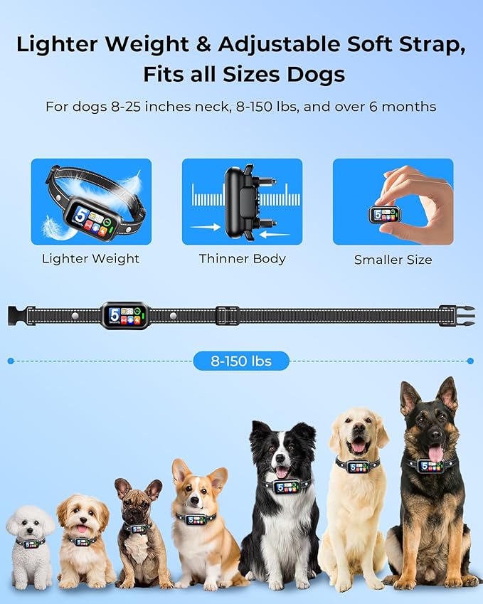 2 Pack Dog Bark Collar for Large Medium Small Dogs, 1s Fast Stop Barking - Image 6