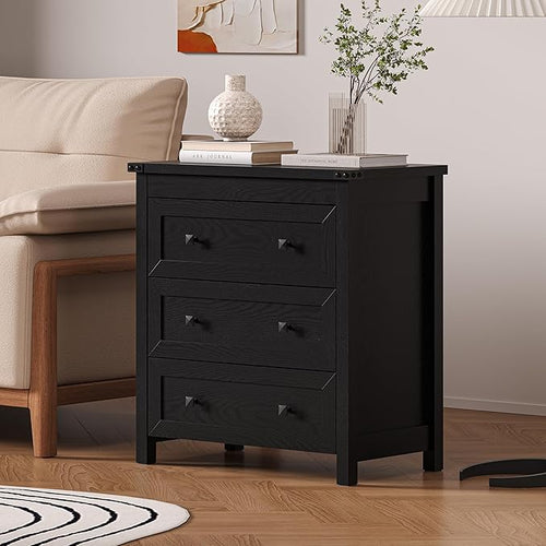 3-Drawer Dresser, Small Wooden Chest of Drawers by BORNOON