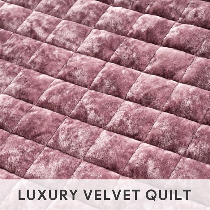RECYCO Luxury Velvet Quilt Set Twin/Twin XL Size, Lightweight Velvet Comforter - Image 4