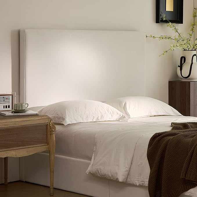 King Size Upholstered Bed Frame, Lucas Tall Headboard Floor Platform Beds - Image 4
