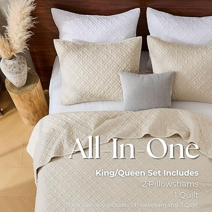 DOWN HOME Twin Quilt Set with Sham Lightweight Quilted Bedspread Coverlet Thin - Image 8