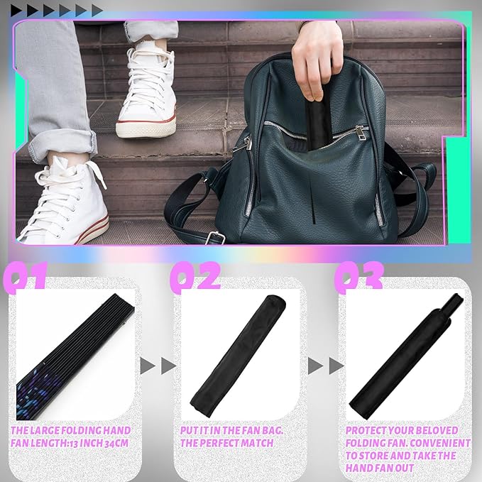 Summer Rave Fan Thigh Holster Rave Fan Holder Folding Hand Pouch Foldable - Image 7