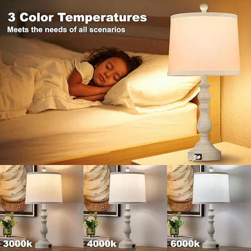 23'' Farmhouse Table Lamps for Living Room Set of 2 - Image 2