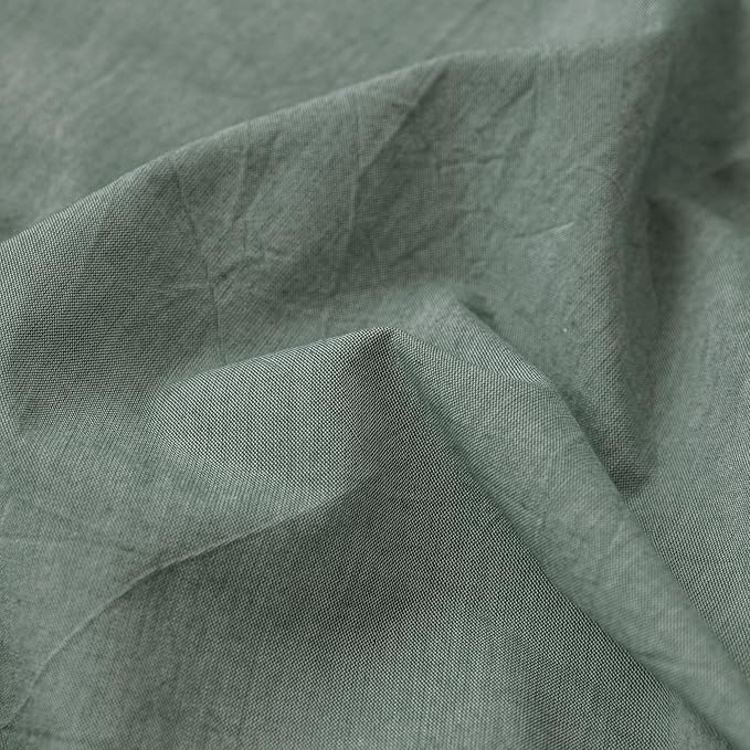 MooMee Fitted Bottom Sheet Only 100% Washed Cotton Linen Like Textured - Image 4