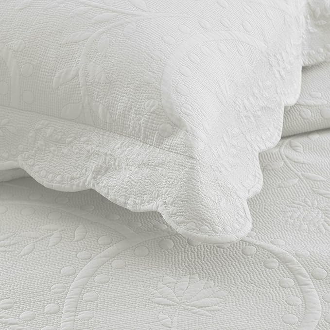 MarCielo 3-Piece 100% Cotton Oversized Bedspread Lightweight Quilt Coverlet - Image 7