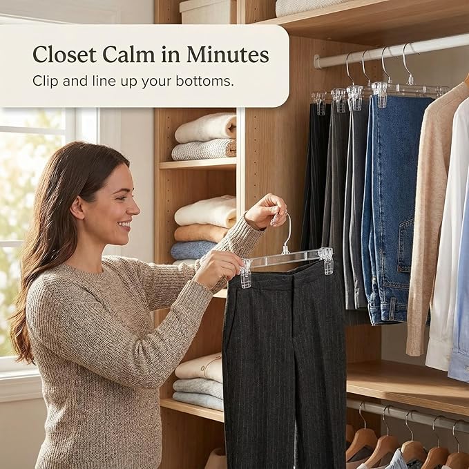 DEILSY™ Pants Hangers with Clips – Space Saving Pants Hangers - Image 3